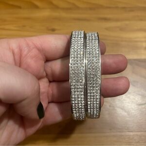 Sparkling Silver Rhinestone Plus Size Bracelets